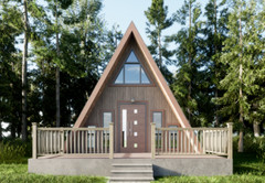 Modern A-frame Cabin Drawing & 3D images ,Material List,CAD file and PDF
