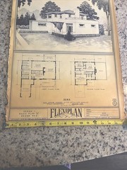 Vintage 1948 MCM Contemporary Home Blueprint Triflex Service Washington DC Plan