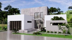 Modern House Plan 16×18 Meter 54×59 Feet 3 Beds 3 Baths Full Plan (A4 Hard Copy)