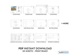 24 x 28 Modern Cabin w/ Loft Architectural & Construction Plans – PDF Download