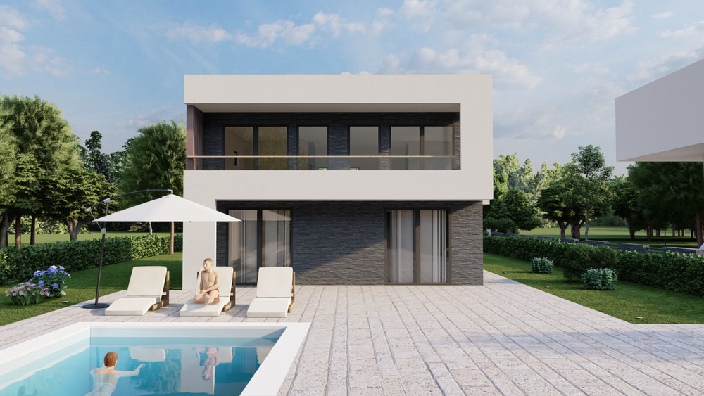 Modern House Floor Plan Design 4Bedroom 3Bathroom + Flat Roof, 1477sqf/137.25m2