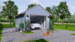 13×23 Feet 4×7 Meter 1 Car Garage Shed Plan PDF Plans (A4 Hard Copy)