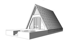 20’x42 1 Bed, 1 Bath Modern A-Frame Cabin Architectural Build Plans PDF.
