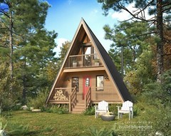22′ x 36′ A-Frame Vacation Cabin Architectural Plans – PDF Download