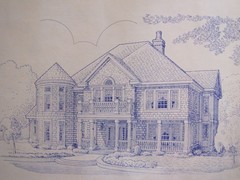 Original 1990 Stately VICTORIAN Style HOME DESIGN PLANS w/ 3 Car Garage & Apt.