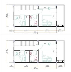 13×26 Small House Plan 4×8 Meter 2 Bedrooms 1 Bath Shed Roof PDF & A4 Hard Copy