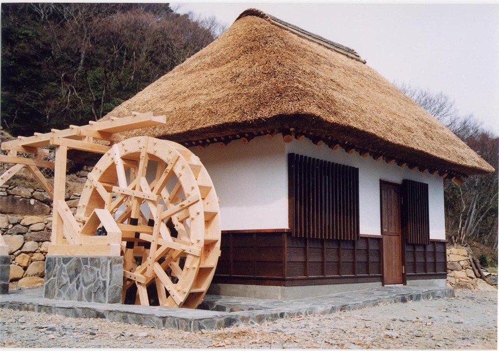 Japanese Traditional House Plan WATER WHEEL HOUSE Drawing Detail Shrine Temple