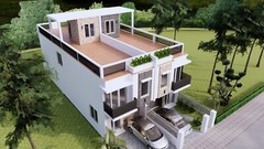 15×54 Feet Home Design Plan 4.5×16 Meter 3 Bed 3 Bath Terrace PDF (A4 Hard Copy)