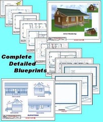 16’x 36’ Cabin w/ 2 Loft Plans Package, Blueprints, Material List