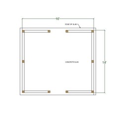 16’x14′ Picnic Shelter Plans, Garden Gazebo Building Blueprints