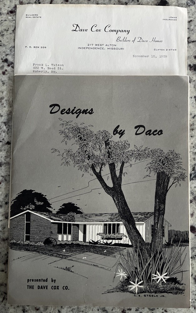 Vintage 1959 MCM Home Plan Catalog DACO Homes Dave Cox Co Independence MO