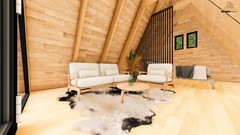 14′-0” X 20′-0” Modern A-Frame Cabin Plan