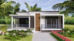 Modern House Plans 10×13 Meter 33×43 Feet 3 Beds 2 Baths Concrete Slab Hard Copy