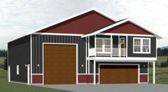 44×48 Apartment with 2-Car 1-RV Garage – PDF FloorPlan – 1,528 sqft – Model 5H