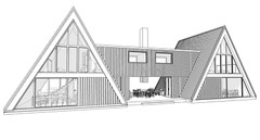 86’x45’ 6 Beds, 4 Baths Double A-Frame House Architecture Build Plans PDF.
