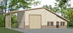 46×48 House – 2 Bedroom 2 Bath 1 RV – 1,157 sqft – PDF Floor Plan – Model 4E