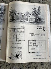 Vintage 1972 MCM Spanish Tudor Home Plans Design Catalog Blueprints Ranch Split