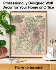 New York Wilderness & Adirondacks Antique Map Vintage Upstate Travel Wall Art