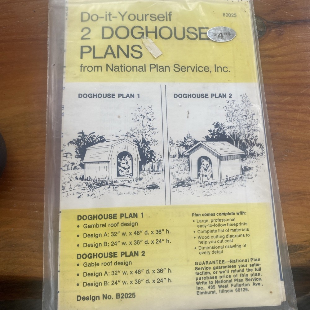 UCANDO Doghouse Plan Furniture 2 Designs Blue Print Gable/ Gambrel Dog House