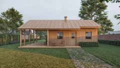 Generic 24×24 Tiny Home Cabin Design Plans – 2 Bedroom Drawings