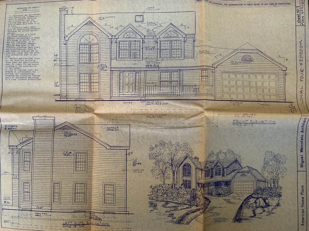 Colonial 4 Bedroom Two Story home plans