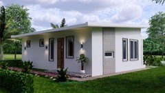 33×27 Feet Small House Plan 10×8 Meter 2 Beds 2 Baths Shed Roof (A4 Hard Copy)
