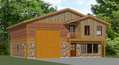 40×42 House — 3 BR 2.5 Ba 1-RV Garage – PDF Floor Plan – 1,619 sqft – Model 2C