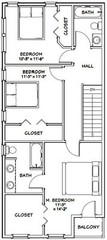 40×42 House — 3 BR 2.5 Ba 1-RV Garage – PDF Floor Plan – 1,619 sqft – Model 2E