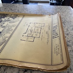 Vintage 1948 MCM Bungalow Ranch HomePlan Blueprint Triflex Service Washington DC