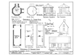 Architectural Home Plans, Prestwould Virginia Plantation Mansion w/ cottages
