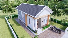 13×30 Small House Plans 4×9 Meter 2 Bed 1 Bath Gable Roof PDF & (A4 Hard Copy)
