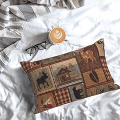 Set of 2 Rectangle 12×20 inch Retro Brown 20″ x 12″ (Pack of 2) Moose Bear Deer