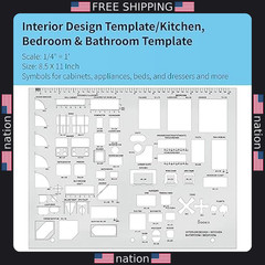 Sooez Architectural Templates Set of 3 for House Plans & Interior Design