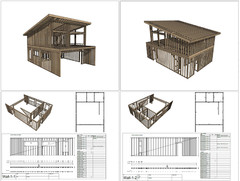 2 car ADU Garage Apartment 1 Bed, 2 Bath Architectural Build Plans PDF Download