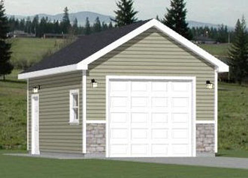 14×24 1-Car Garage — 336 sq ft — PDF Floor Plan — Model 4