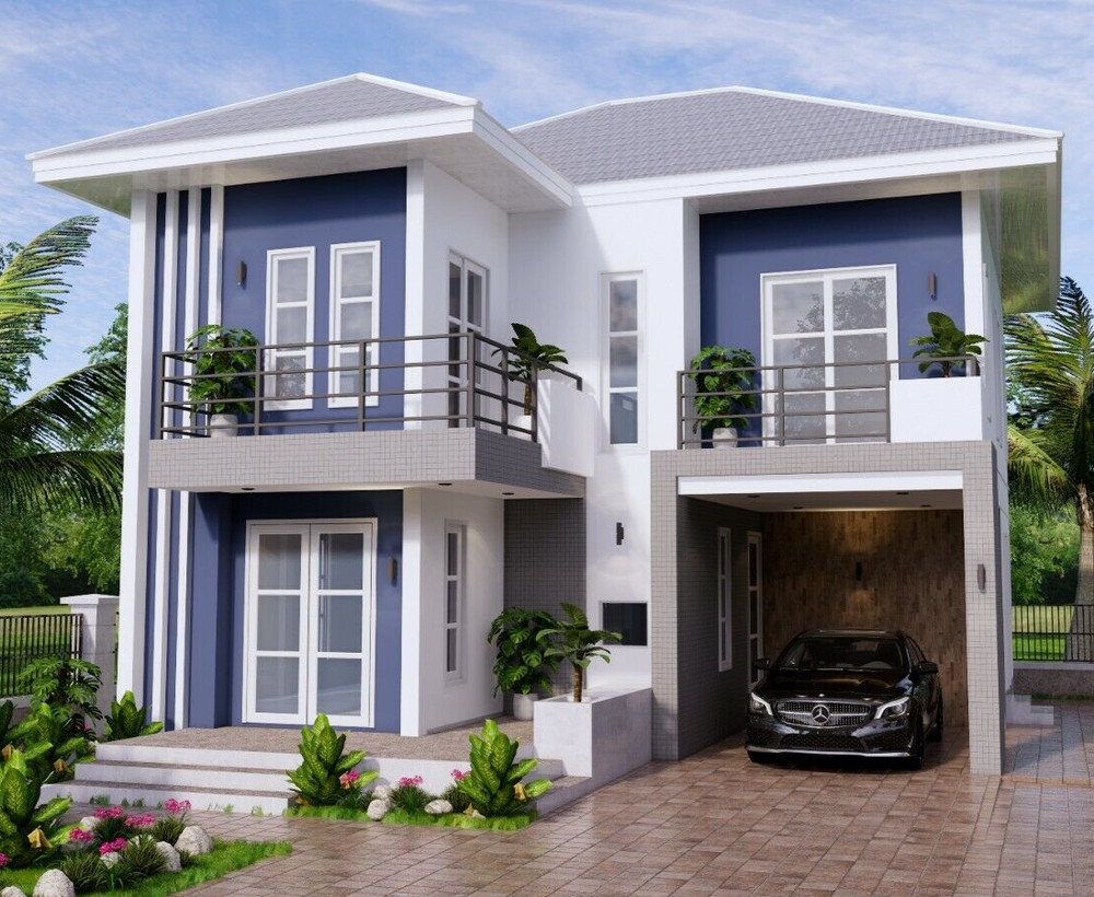 Custom House Plan 9×10 Meter 30×33 Feet 5 Beds 3 Baths Hip Roof (A4 Hard Copy)