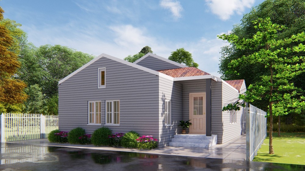 25’x47′ House Plans – Detailed Floor Plan with 2 Bedrooms