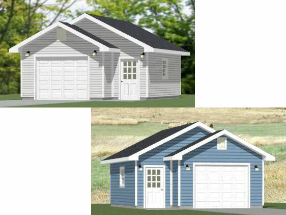 20×24 1-Car Garages — 456 sq ft — PDF Floor Plan — Models 1A and 1C