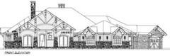ARCHITECT DESIGNED RANCH HOUSE PLAN, 4,950 S.F!, 4BR, 3.5BA, MASTER SUITE, 2-CAR