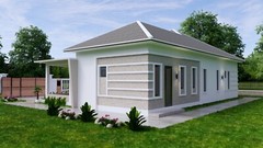 49×30 Feet House Design Plan 15×9 Meter 3 Beds 3 Baths Hip Roof (A4 Hard Copy)