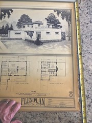 Vintage 1948 MCM Contemporary Home Blueprint Triflex Service Washington DC Plan