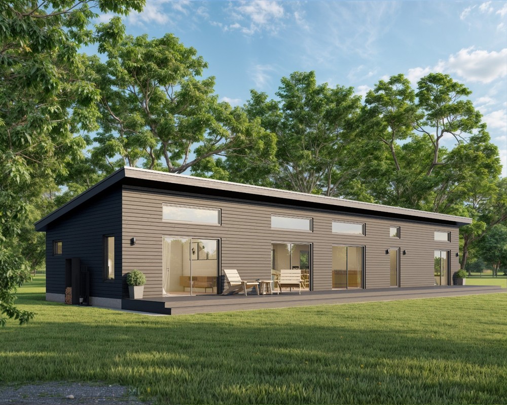 Modern Cabin House, 20′ x 70′, 1400 Sq Ft, 3 Bed 2 Bath, Architectural Plans