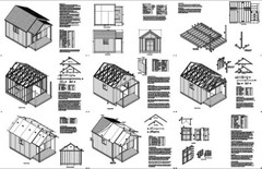 16′ x 12′ Potting Patio / Garden Porch Shed Plans #P71612, Free Material List