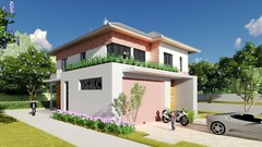 A4 Printed & PDF House Plan 36x46Feet 11×14 Meter 3 Beds 3 Bath Hip Roof