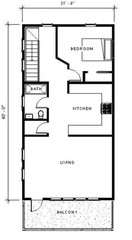 Narrow Cypress I Two level (21×40′) Custom House Plans and Blueprints