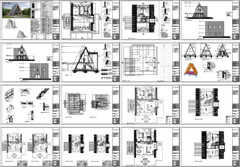 45’x57’ 4 Beds, 2 Baths A-Frame Cabin Architectural Build Plans PDF.