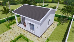 21×21 Feet Tiny House Plans 6.5×6.5 Meter 1 Bed 1 Bath Gable Roof (A4 Hard Copy)