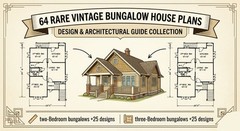 Rare Vintage Bungalow House Plans & Floor Designs – Architectural Guide Set