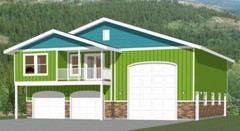 44×48 Apartment with 2-Car 1-RV Garage – PDF FloorPlan – 1,645 sqft – Model 1G