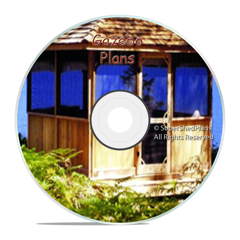 CAD Design Gazebo Plans, 8ft Square Gazebo Blueprints, Easy to Follow Plans CD